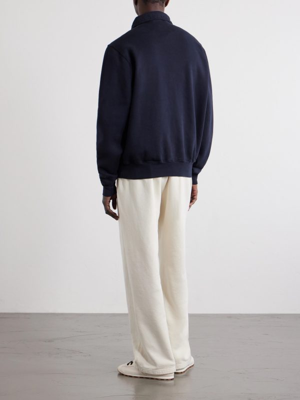 Yacht Heavyweight Cotton-Jersey Half-Zip Sweatshirt - BK
