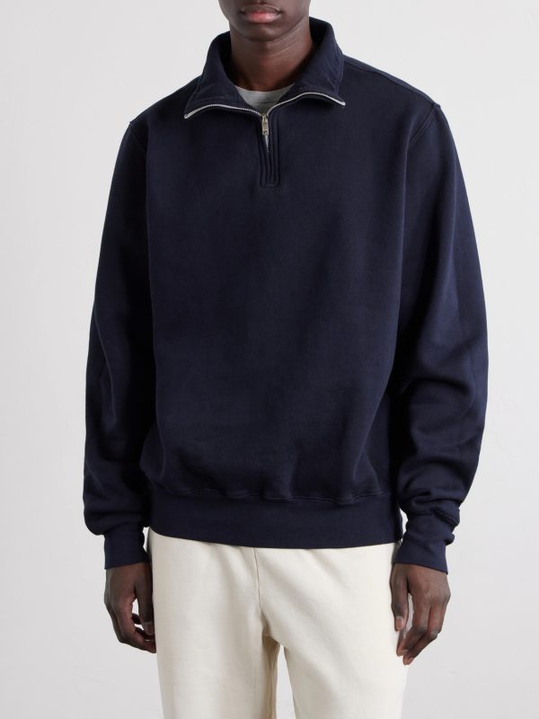 Yacht Heavyweight Cotton-Jersey Half-Zip Sweatshirt - FR
