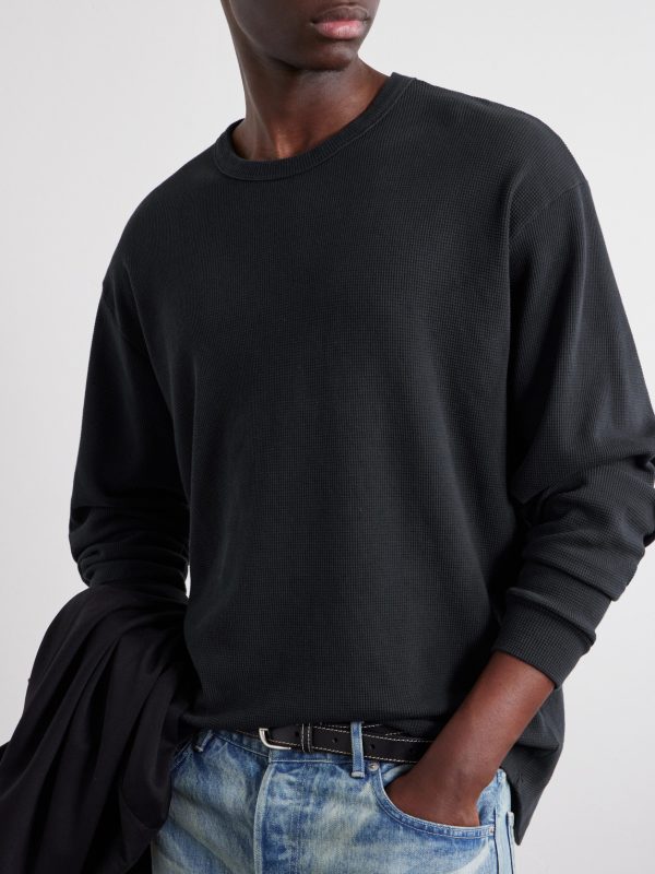 Thermal Waffle-Knit Cotton-Blend Sweater - CU Thermal Waffle-Knit Cotton-Blend Sweater - CU