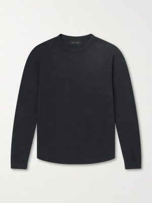 Thermal Waffle-Knit Cotton-Blend Sweater