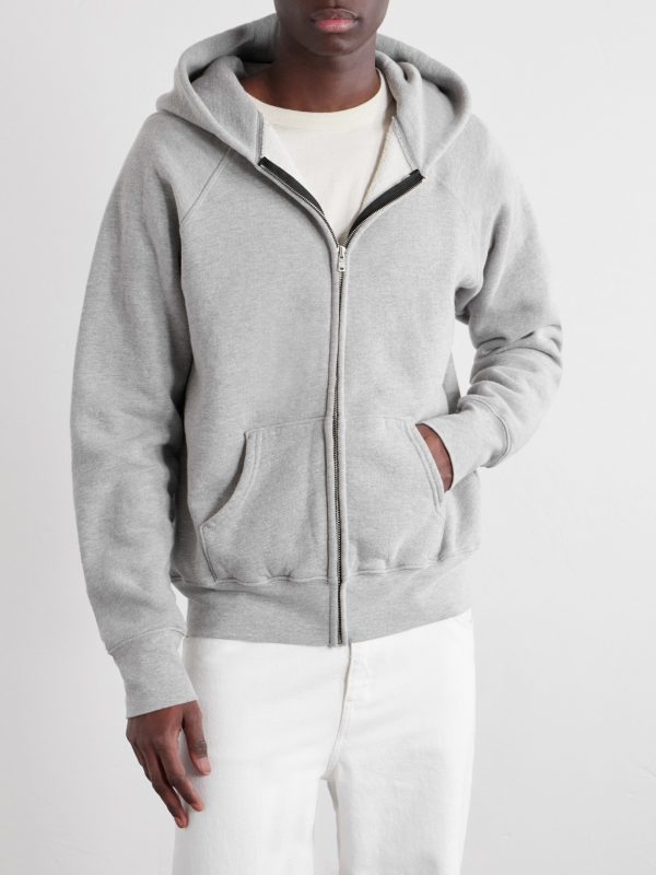 Heavyweight Cotton-Jersey Raglan Zip-Up Hoodie - FR Heavyweight Cotton-Jersey Raglan Zip-Up Hoodie - FR