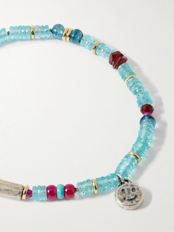 Daytrip Gold-Plated and Sterling Silver Multi-Stone Beaded Bracelet - CU Daytrip Gold-Plated and Sterling Silver Multi-Stone Beaded Bracelet - CU
