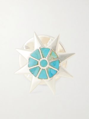 Starburst Silver Turquoise Pin Starburst Silver Turquoise Pin