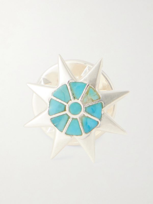 Starburst Silver Turquoise Pin