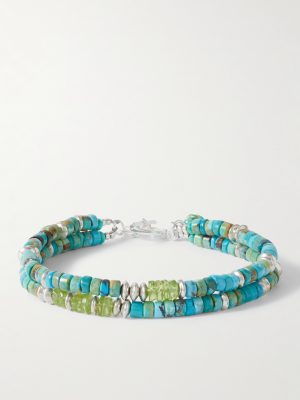 Cedar Double Sonoran Sterling Silver, Turquoise and Peridot Bracelet Cedar Double Sonoran Sterling Silver, Turquoise and Peridot Bracelet