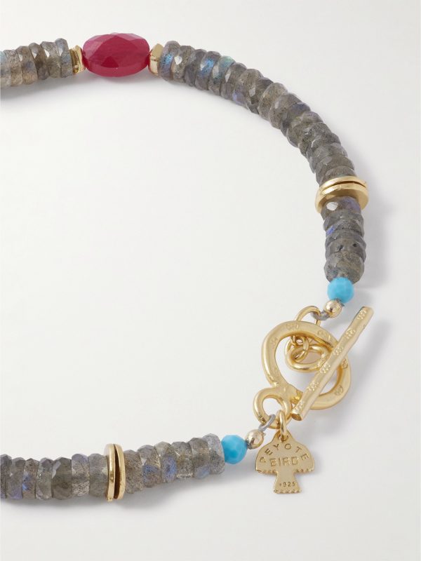 Ember Gold-Plated Multi-Stone Beaded Bracelet - CU Ember Gold-Plated Multi-Stone Beaded Bracelet - CU