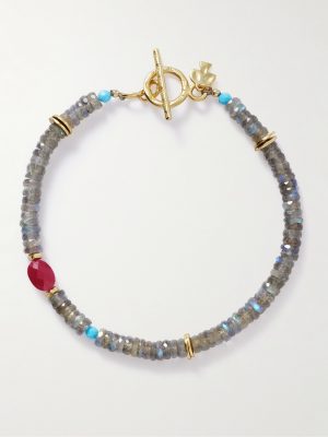 Ember Gold-Plated Multi-Stone Beaded Bracelet Ember Gold-Plated Multi-Stone Beaded Bracelet