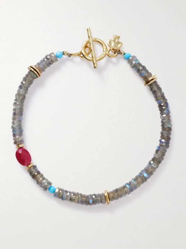 Ember Gold-Plated Multi-Stone Beaded Bracelet Ember Gold-Plated Multi-Stone Beaded Bracelet