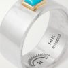 Azul Sterling Silver, 14-Karat Gold and Turquoise Ring - CU Azul Sterling Silver, 14-Karat Gold and Turquoise Ring - CU
