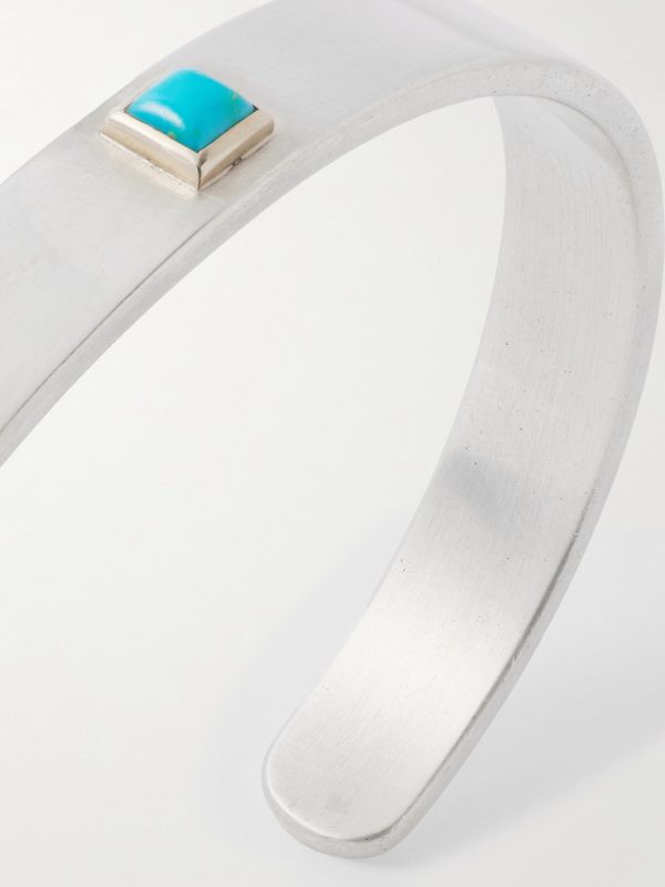 Azul Sterling Silver, 14-Karat Gold and Turquoise Cuff - CU Azul Sterling Silver, 14-Karat Gold and Turquoise Cuff - CU
