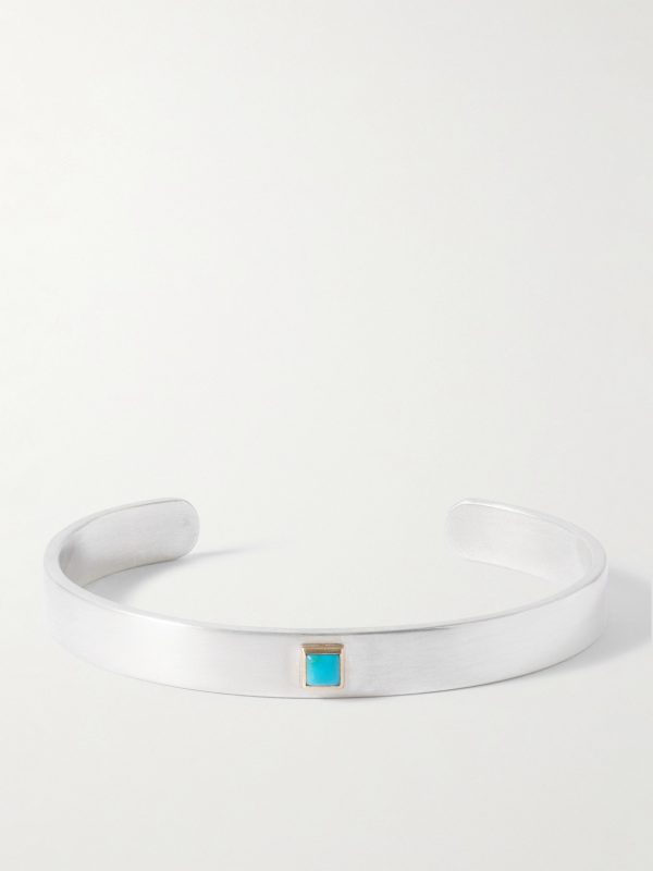 Azul Sterling Silver, 14-Karat Gold and Turquoise Cuff Azul Sterling Silver, 14-Karat Gold and Turquoise Cuff
