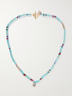 Daytrip Gold-Plated and Sterling Silver Multi-Stone Beaded Necklace Daytrip Gold-Plated and Sterling Silver Multi-Stone Beaded Necklace