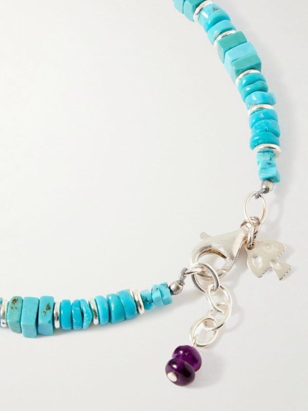 Wavebreaker Sterling Silver Multi-Stone Beaded Bracelet - BK Wavebreaker Sterling Silver Multi-Stone Beaded Bracelet - BK
