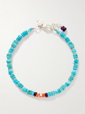 Wavebreaker Sterling Silver Multi-Stone Beaded Bracelet