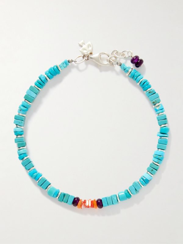 Wavebreaker Sterling Silver Multi-Stone Beaded Bracelet Wavebreaker Sterling Silver Multi-Stone Beaded Bracelet