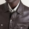 Intrecciato-Trimmed Leather Jacket - CU Intrecciato-Trimmed Leather Jacket - CU