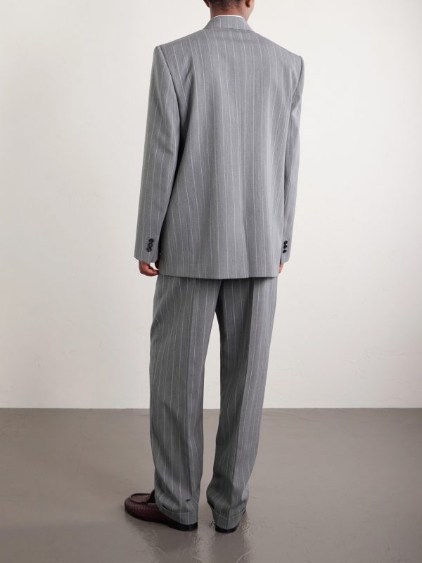 Pinstriped Wool Blazer - BK Pinstriped Wool Blazer - BK