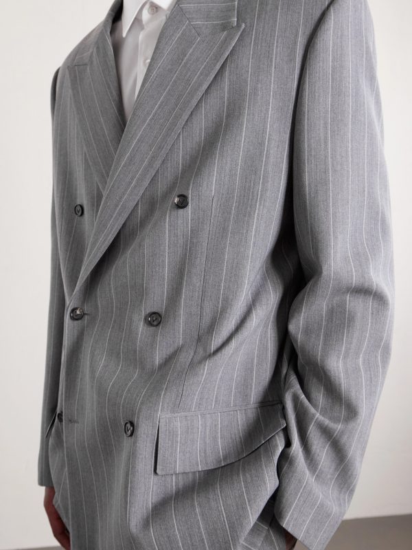 Pinstriped Wool Blazer - E2 Pinstriped Wool Blazer - E2