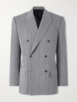 Pinstriped Wool Blazer Pinstriped Wool Blazer