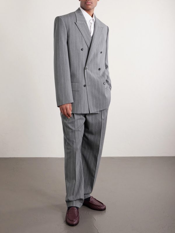 Pinstriped Wool Blazer - OU Pinstriped Wool Blazer - OU