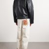 Intrecciato-Trimmed Leather Blouson Jacket - BK Intrecciato-Trimmed Leather Blouson Jacket - BK