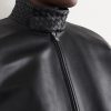 Intrecciato-Trimmed Leather Blouson Jacket - CU Intrecciato-Trimmed Leather Blouson Jacket - CU