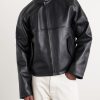 Intrecciato-Trimmed Leather Blouson Jacket - FR Intrecciato-Trimmed Leather Blouson Jacket - FR