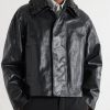 Intrecciato-Trimmed Leather Jacket - FR Intrecciato-Trimmed Leather Jacket - FR