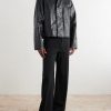 Intrecciato-Trimmed Leather Jacket - OU Intrecciato-Trimmed Leather Jacket - OU