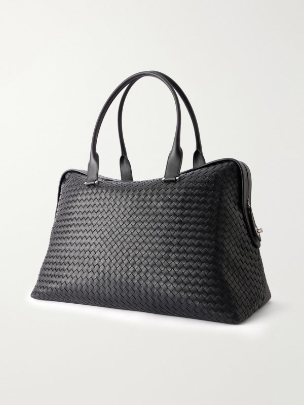 Intrecciato Leather Weekend Bag - BK Intrecciato Leather Weekend Bag - BK