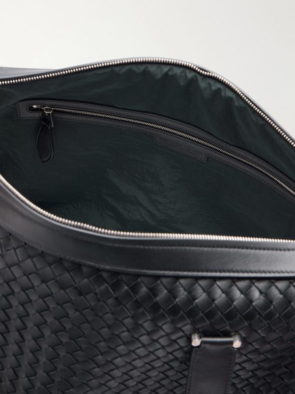 Intrecciato Leather Weekend Bag - E1 Intrecciato Leather Weekend Bag - E1