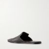 Intrecciato Leather Slippers - BK Intrecciato Leather Slippers - BK