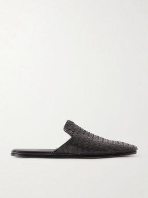 Intrecciato Leather Slippers
