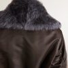 Padded Plush-Trimmed Satin Bomber Jacket - E1