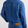 Intrecciato Leather-Trimmed Panelled Denim Jacket - E1 Intrecciato Leather-Trimmed Panelled Denim Jacket - E1