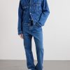 Intrecciato Leather-Trimmed Panelled Denim Jacket - OU Intrecciato Leather-Trimmed Panelled Denim Jacket - OU