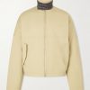 Intrecciato Leather-Trimmed Cotton-Gabardine Jacket Intrecciato Leather-Trimmed Cotton-Gabardine Jacket