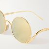 Signature Round Gold-Tone Sunglasses - CU