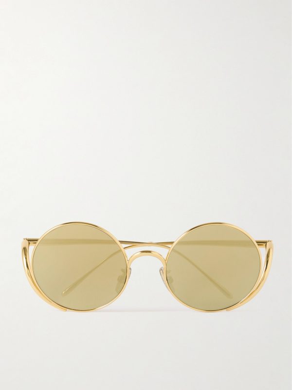 Signature Round Gold-Tone Sunglasses