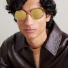 Signature Round Gold-Tone Sunglasses - OU