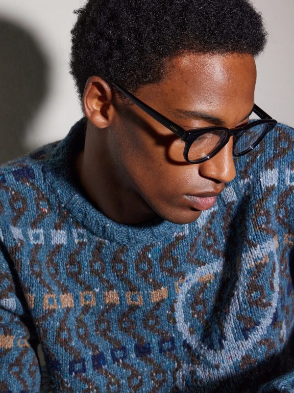 Slim Round Acetate Glasses - BK