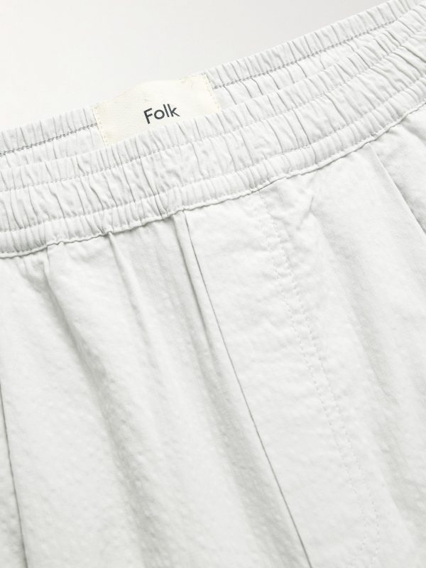 Straight-Pleated Cotton-Blend Seersucker Trousers - E1 Straight-Pleated Cotton-Blend Seersucker Trousers - E1