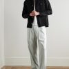 Straight-Pleated Cotton-Blend Seersucker Trousers - OU Straight-Pleated Cotton-Blend Seersucker Trousers - OU