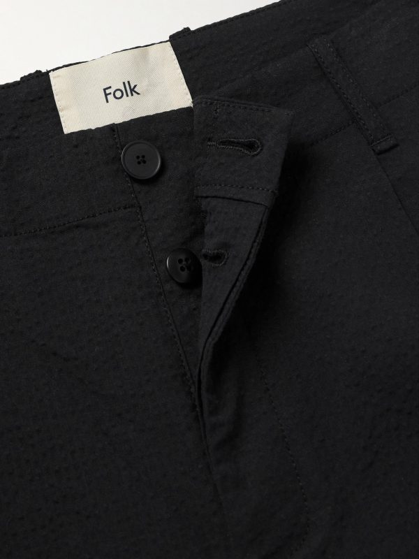 Assembly Straight-Leg Pleated Cotton-Blend Seersucker Trousers - E1 Assembly Straight-Leg Pleated Cotton-Blend Seersucker Trousers - E1