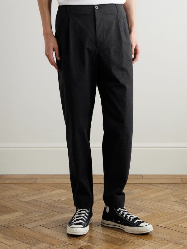 Assembly Straight-Leg Pleated Cotton-Blend Seersucker Trousers - FR Assembly Straight-Leg Pleated Cotton-Blend Seersucker Trousers - FR