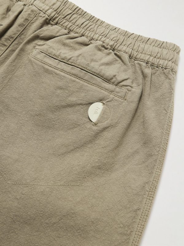 Drawcord Assembly Straight-Leg Linen and Cotton-Blend Canvas Trousers - CU Drawcord Assembly Straight-Leg Linen and Cotton-Blend Canvas Trousers - CU