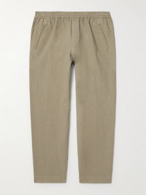 Drawcord Assembly Straight-Leg Linen and Cotton-Blend Canvas Trousers Drawcord Assembly Straight-Leg Linen and Cotton-Blend Canvas Trousers