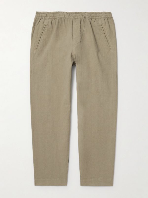 Drawcord Assembly Straight-Leg Linen and Cotton-Blend Canvas Trousers Drawcord Assembly Straight-Leg Linen and Cotton-Blend Canvas Trousers