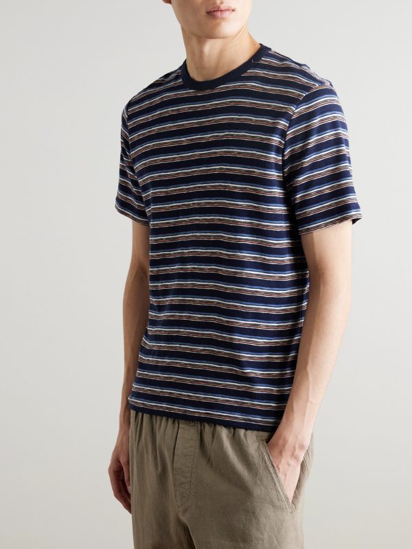Striped Organic Cotton-Jersey T-Shirt - FR Striped Organic Cotton-Jersey T-Shirt - FR
