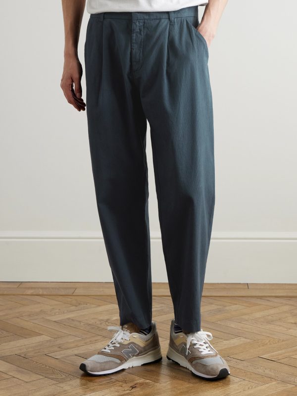 Assembly Straight-Leg Pleated Striped Cotton Suit Trousers - FR